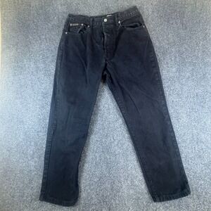 Calvin‎ Klein Jeans Womens 29x29 Black Denim Cotton Mid Rise Button Fly Easy Fit